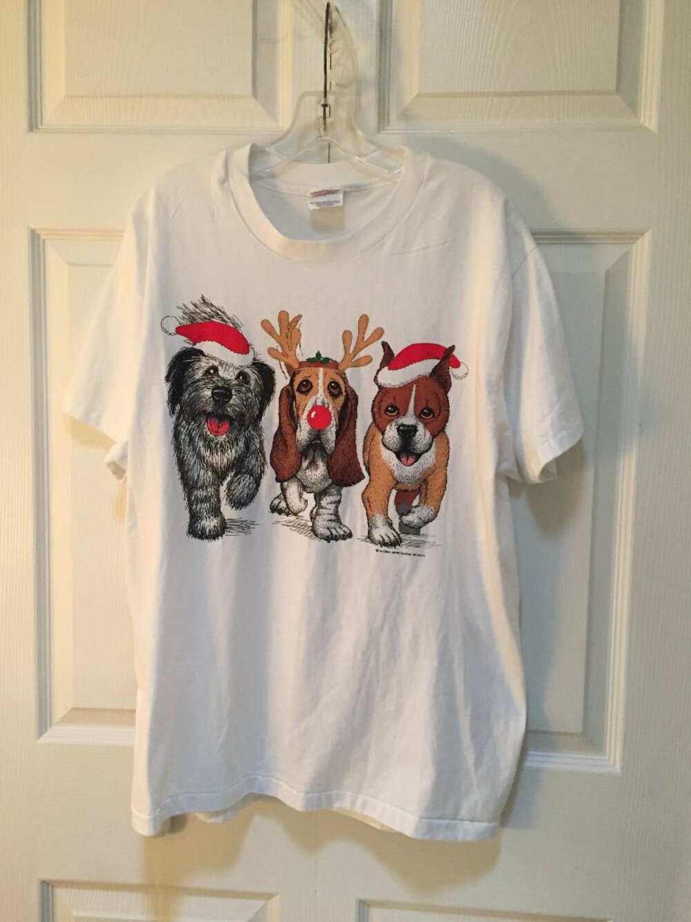 Vintage 90s Dog Graphic T shirt Double Sided Global Impressions Large Beagle NEW